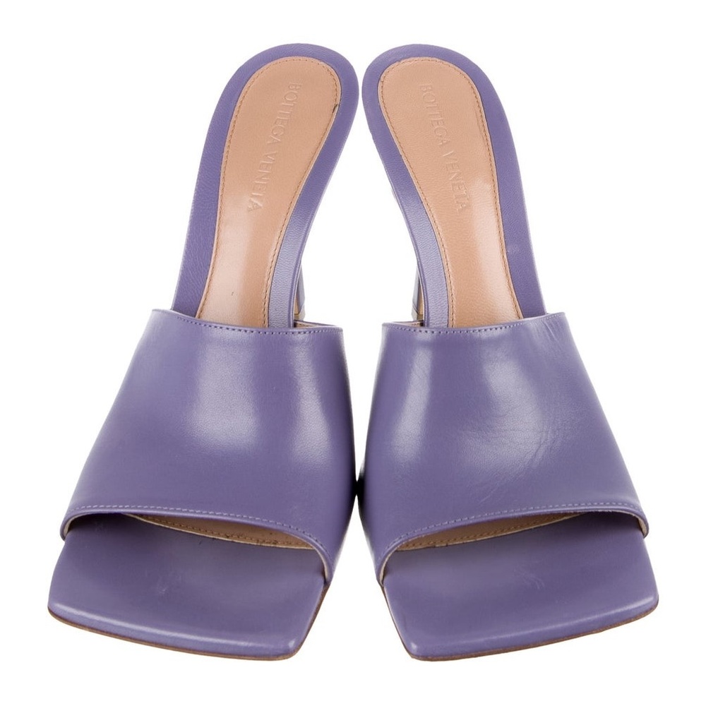 Bottega Veneta Purple Leather Open Toe Mules